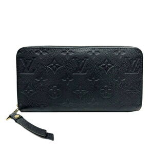 Louis Vuitton Empreinte Zippy Wallet Noir Black Round Zipper